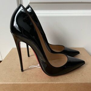 Christian Louboutin So Kate Black Patent Leather High Heels 120mm 37IT 7US